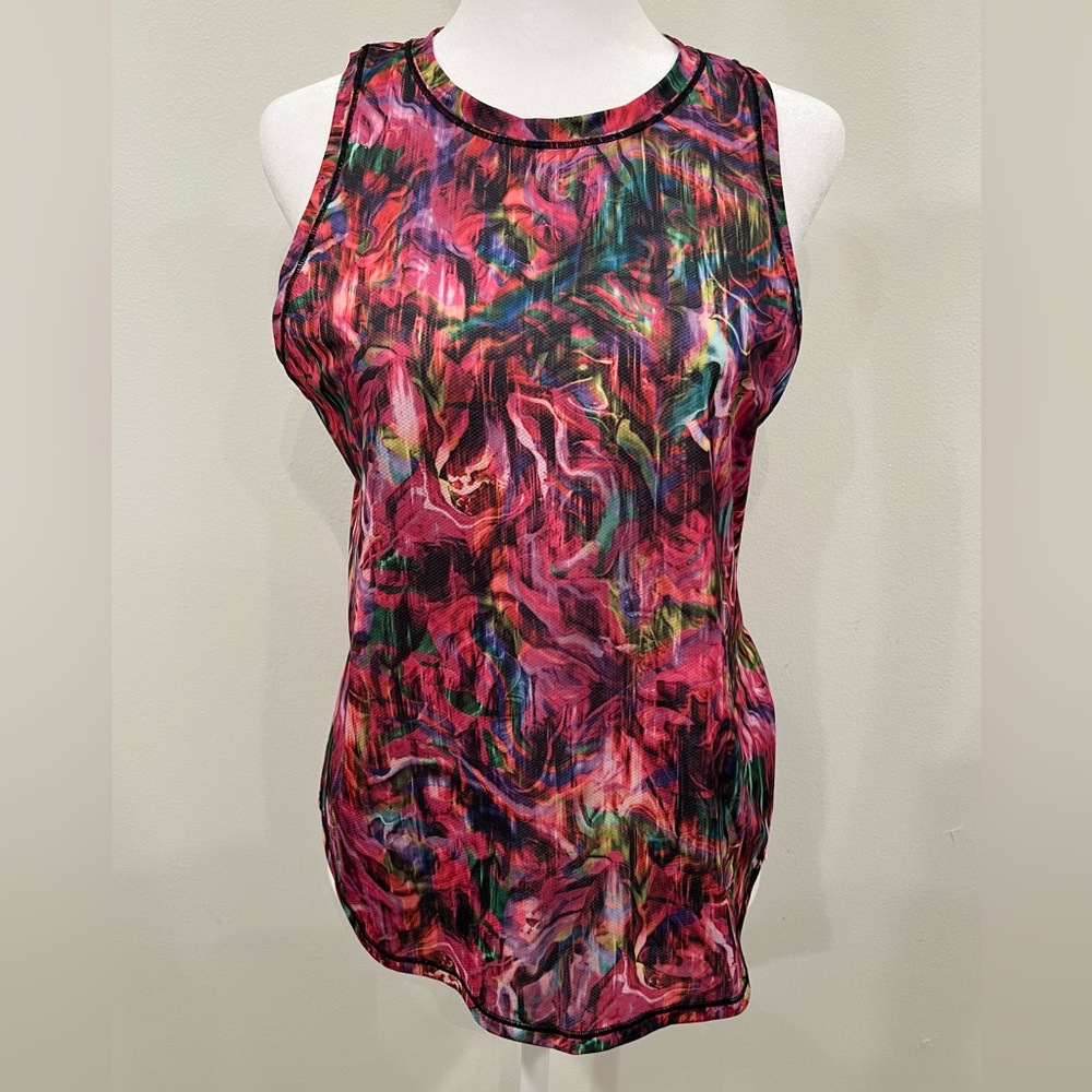 Lululemon Athletica High Neck Run and Train Abstract Print Tank Top size 6 NWT